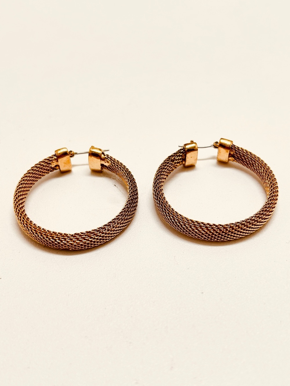 Ralph Lauren, Gold Mesh Hoop Earrings, Wires